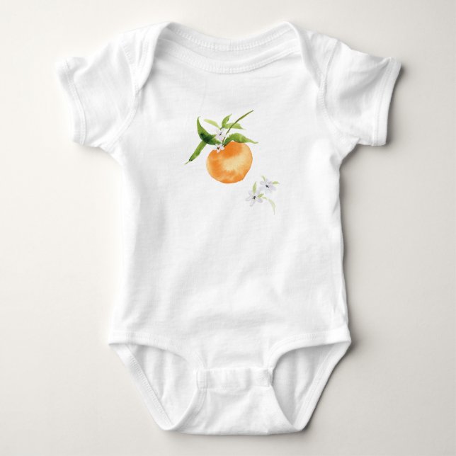 Body Douceur pêche aquarelle fruit bébé bodysuit (Devant)