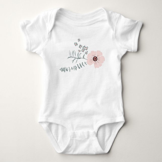 Body Doux motif floral gris rose (Devant)