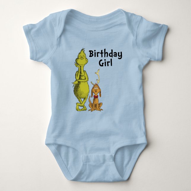 Body Dr. Seuss | Grinch Fille anniversaire d'hiver (Devant)