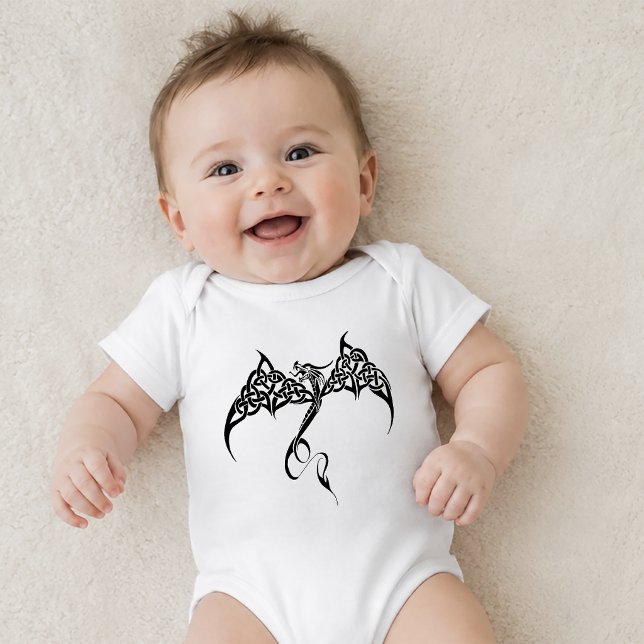 Body Dragon Tribal Celtique Entrelacs Noir Blanc Fantas (Créateur téléchargé)