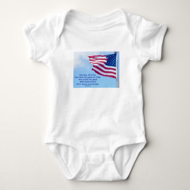 Body Drapeau américain Patriotique bébé Creeper (Devant)