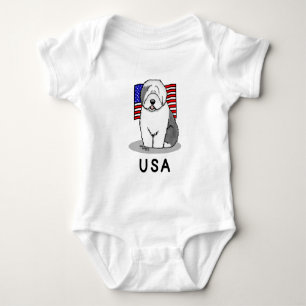 Body Drapeau américain Vieux chien anglais (Grey 1)