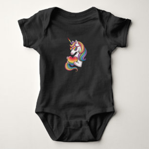 Body Drapeau arc-en-ciel de la Licorne Fière Gay Cœur L
