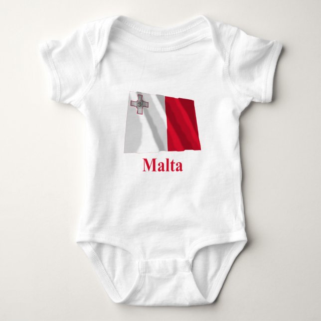Body Drapeau de ondulation de Malte avec le nom (Devant)