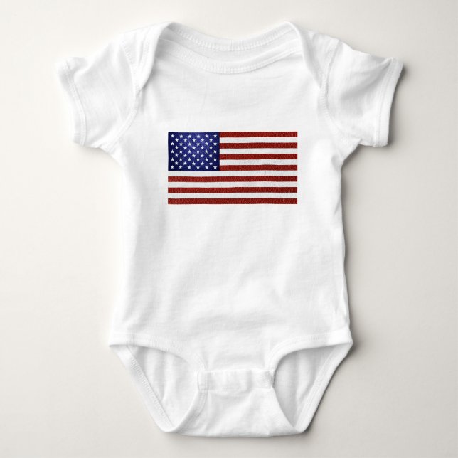 Body Drapeau Faux Rouge Blanc Bleu Cuir USA (Devant)