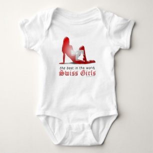 Body Drapeau Silhouette pour fille suisse