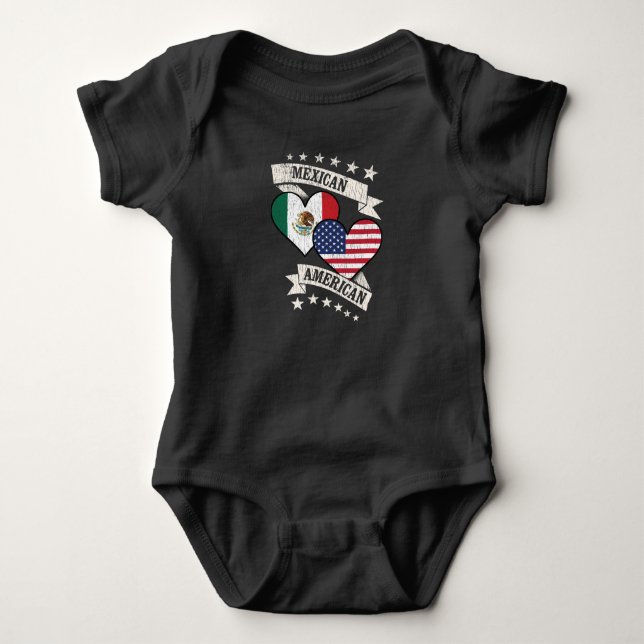 Body Drapeaux de cœur mexicano-américains Mexique Améri (Devant)
