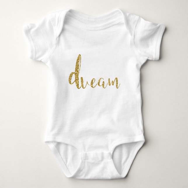 Body "Dream" Gold Typographie Baby Girl Stylish Chic (Devant)