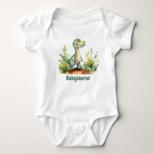 Body Drôle Aquarelle Bébé Dinosaures Personnalisé