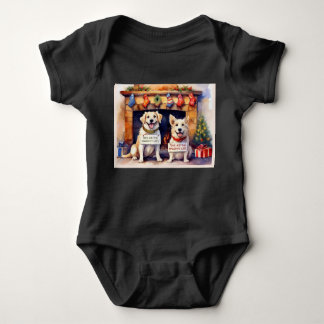 Body Drôle Chien Noël Baby Bodysuit
