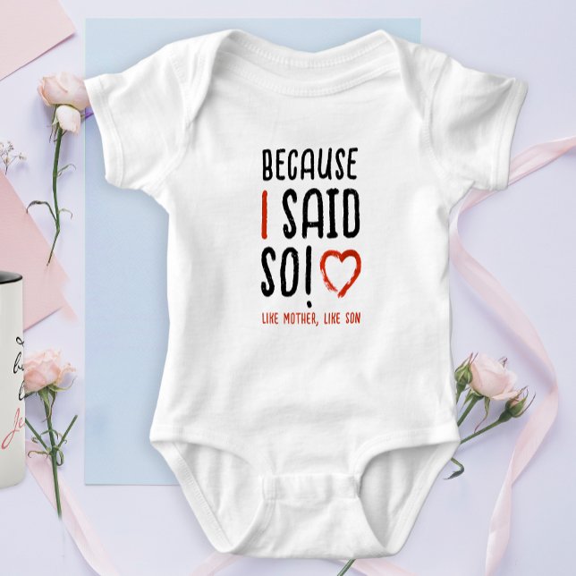 Body Drôle Comme Mère Comme Fils Dire Typo Noir Blanc (Créateur téléchargé)
