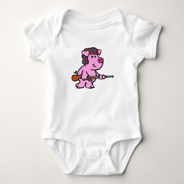 Body Drôle dessin de chasseur de cochons | choisir la c (Devant)