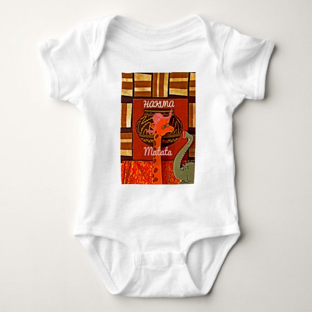 Body Drôle Giraffe avec texte cool Hakuna Matata Design (Devant)
