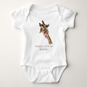 Body Drôle Giraffe Bodysuit bébé - Texte personnalisé