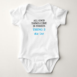 Body Drôle Triplets Tenue Avec Nom, Personnalisé Garçon