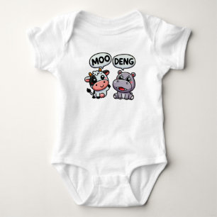 Body Drôle Vache et Hippo Duo - Moo Deng