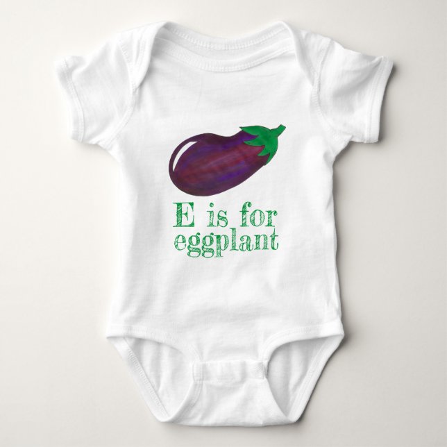 Body E est pour EGGPLANT Purple Eggplant Vegetable ABC (Devant)