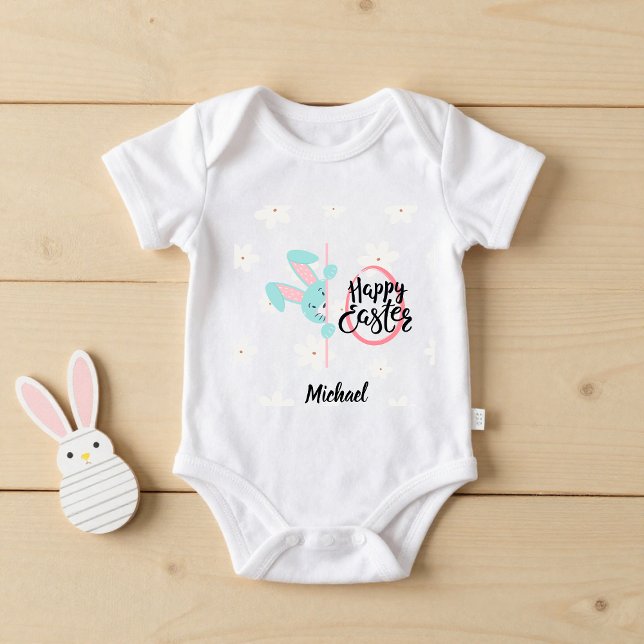 Body Easter Blue Bunny Personalized Baby Bodysuit (Créateur téléchargé)