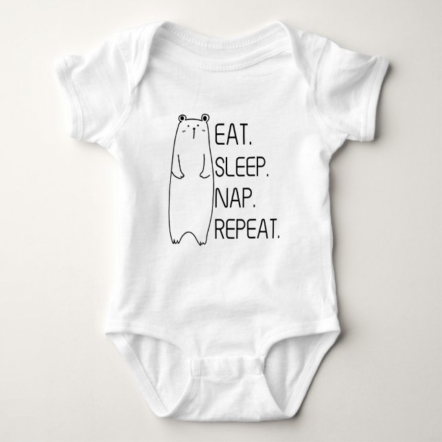 Body Eat Sleep Nap Repeat Custom Baby Bear Bodysuit (Devant)