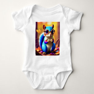 Body Écureuil bleu mignon avec lunettes-56786