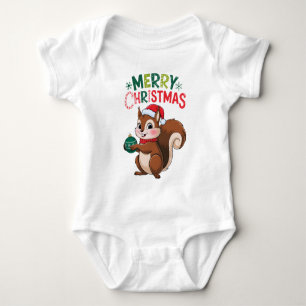 Body Écureuil de Noël festif avec boule de noël