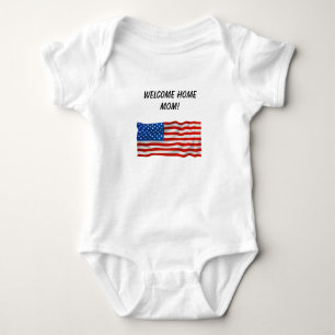 Body Editable American Flag Welcome Accueil Maman