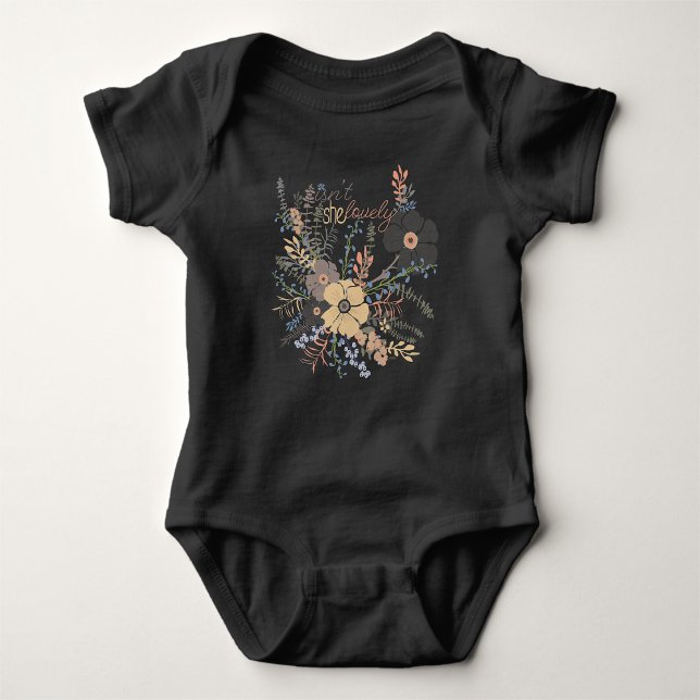 Body Elégant Bouquet De Couleur Fille Dit Fleurs (Elegant Colored Bouquet Girly Saying Flowers Baby Bodysuit from Jenn Steffen for Studio Posies. )