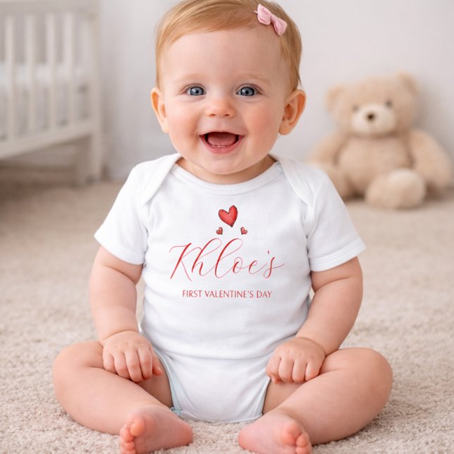 Body Elegant Red Hearts Baby Bodysuit  (Créateur téléchargé)