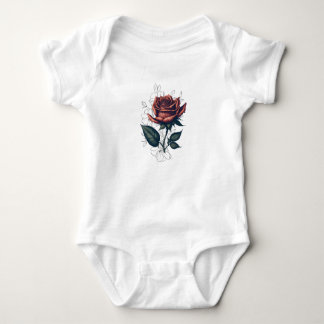 Body Elegant Vintage Rose – Floral Art T-Shirt Design