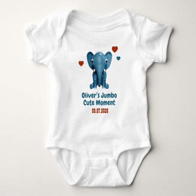 Body Élément Bébé Nom Personnalisé Date Moment Mignon (Devant)