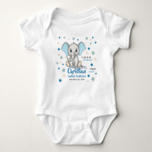 Body Eléphant Bébé mignon avec oreilles bleues Boy Stat