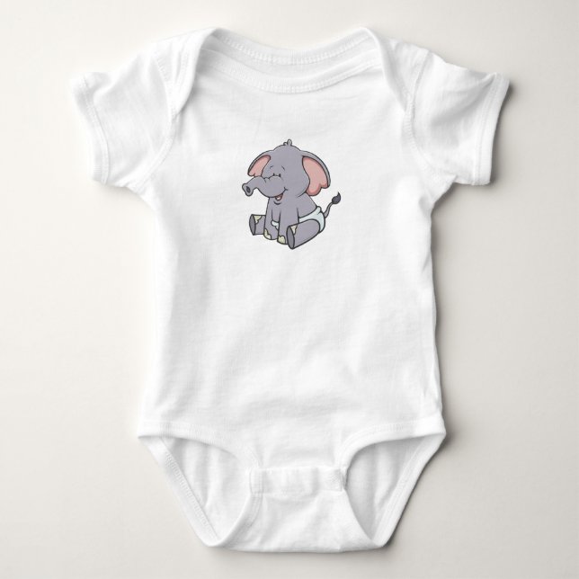 Body Eléphant bébé personnalisable (Devant)