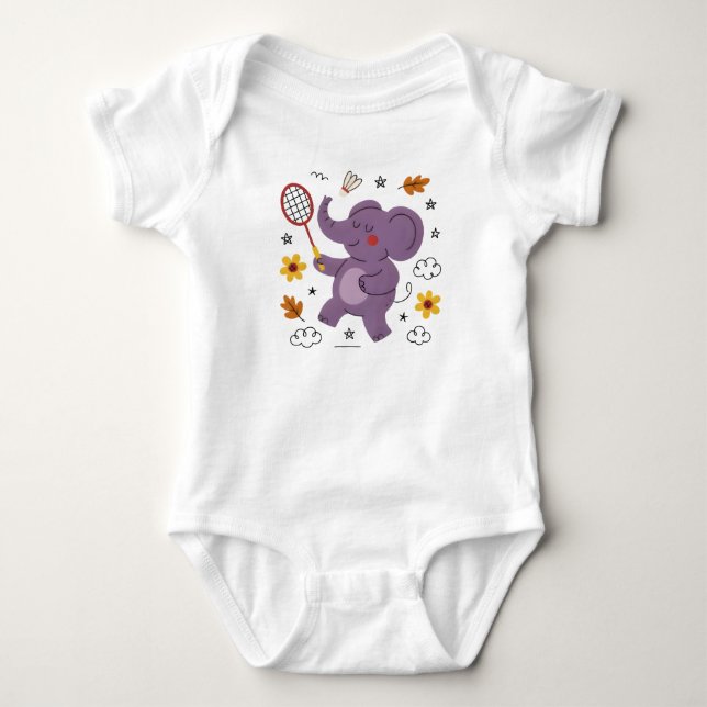 Body Éléphant bébé s'amuse  (Devant)