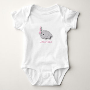 Body Eléphant de bébé rose et gris - Petite cacahuète