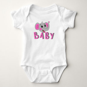 Body Éléphant de bébé rose heureux