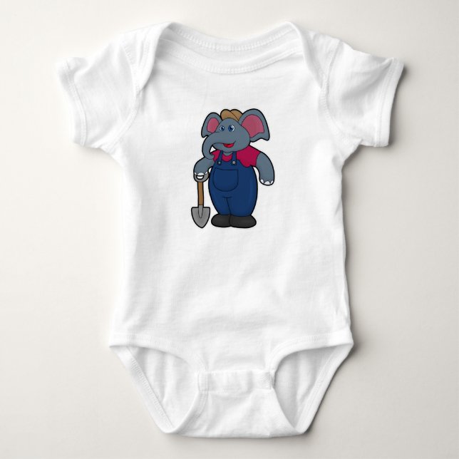 Body Elephant en tant que fermier avec Shovel (Devant)