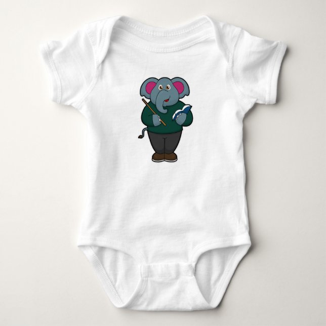 Body Elephant en tant qu'enseignant avec livre et point (Devant)