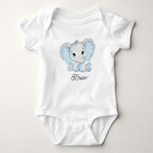 Body Éléphant Garçon Bleu Pastel Mignon