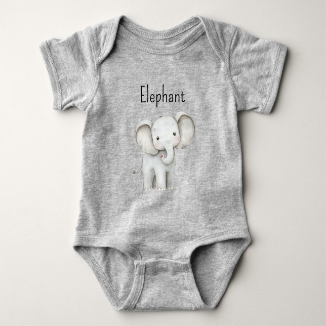 Body Éléphant Gris Mignon (Devant)
