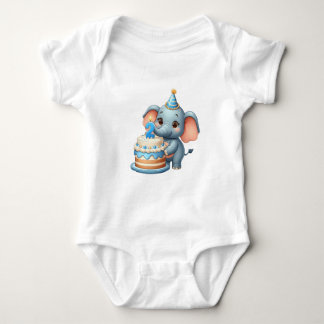 Body Éléphant Mignon 2ème Anniversaire