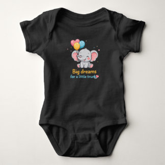 Body Éléphant Mignon avec Ballons - Grands Rêves pour u
