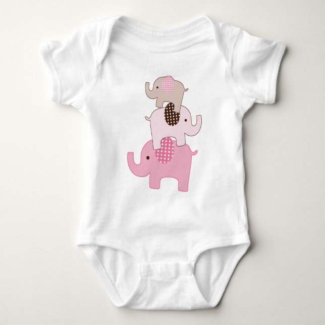 Body Eléphants roses empilés Chemise pour enfants (Devant)