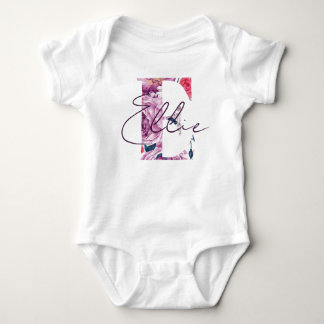 Body Ellie Baby Name Flower Script Vintage Floral E