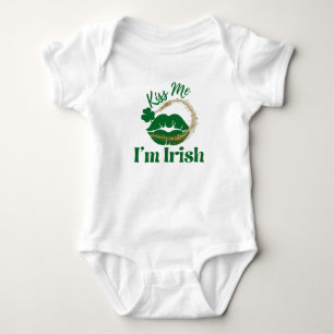 Body Embrasse-moi Je suis Irlandais Lèvres et Shamrock