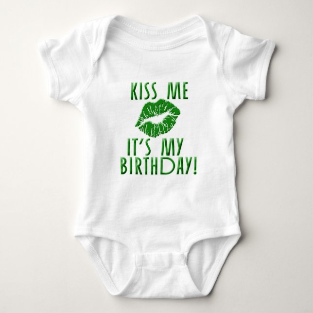 Body Embrassez-moi que c'est mon anniversaire en vert (Devant)