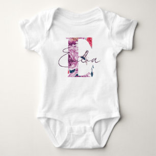 Body Emilia Baby Name Flower Script Vintage Floral E