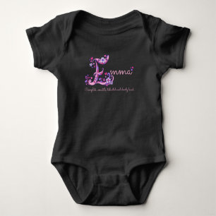 Body Emma Girls nom et sens E monogramme baby romper