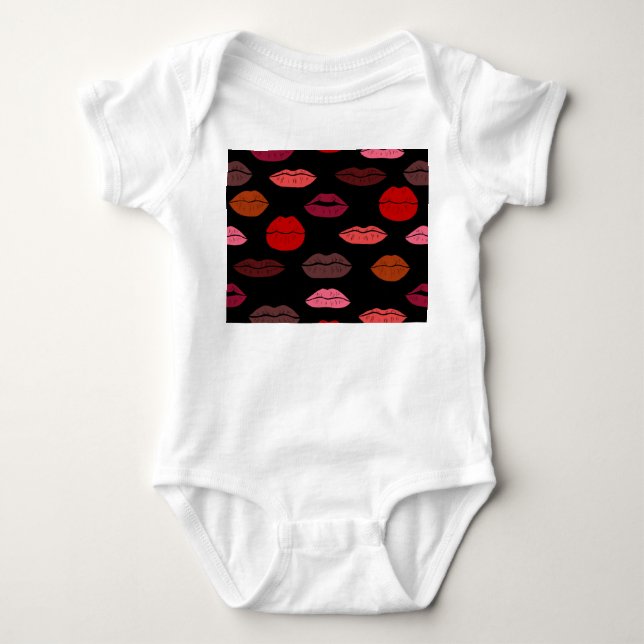 Body Empreinte de lèvre, baisers rose rouge. (Devant)