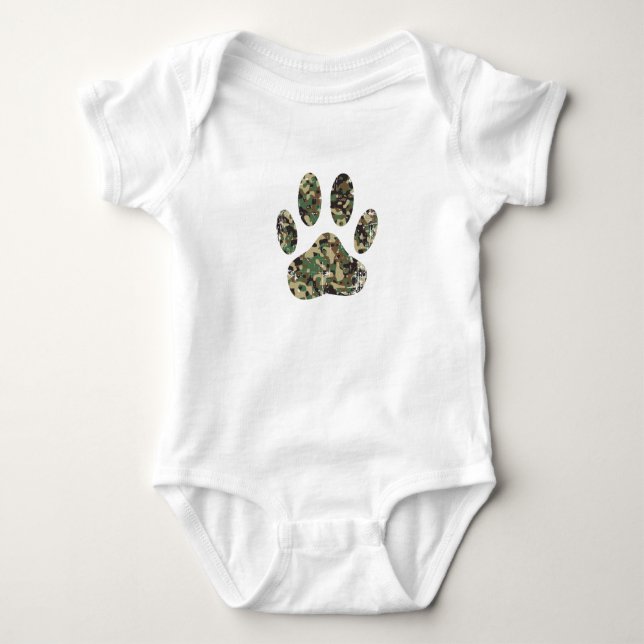 Body Empreinte de patte de chien Camo en détresse (Devant)