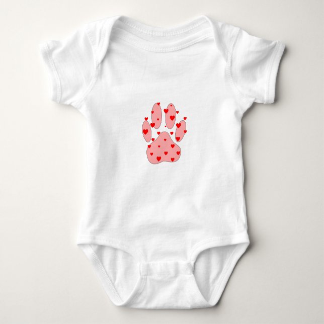 Body Empreinte de patte rose avec des coeurs (Devant)